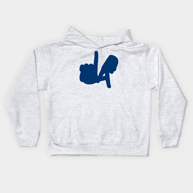 LA Hands Silhouette, Blue Kids Hoodie by Niemand